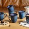 Coffee Mugs Set of 6, Large Ceramic Blue Coffee Mugs Set with handle